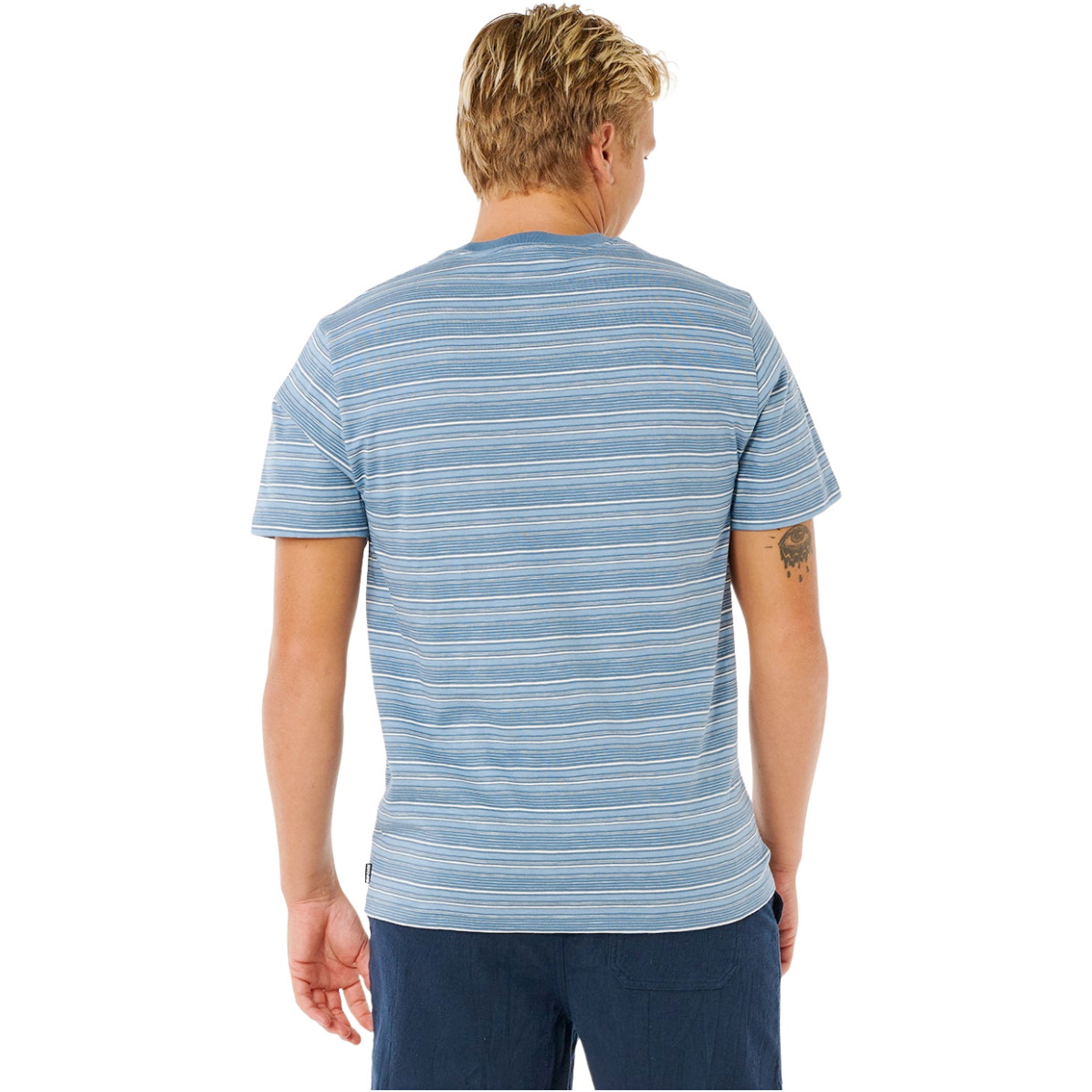2026 Rip Curl Herre Stillehavsrinse Stripe T-shirt 0XAMTE - Faded Denim